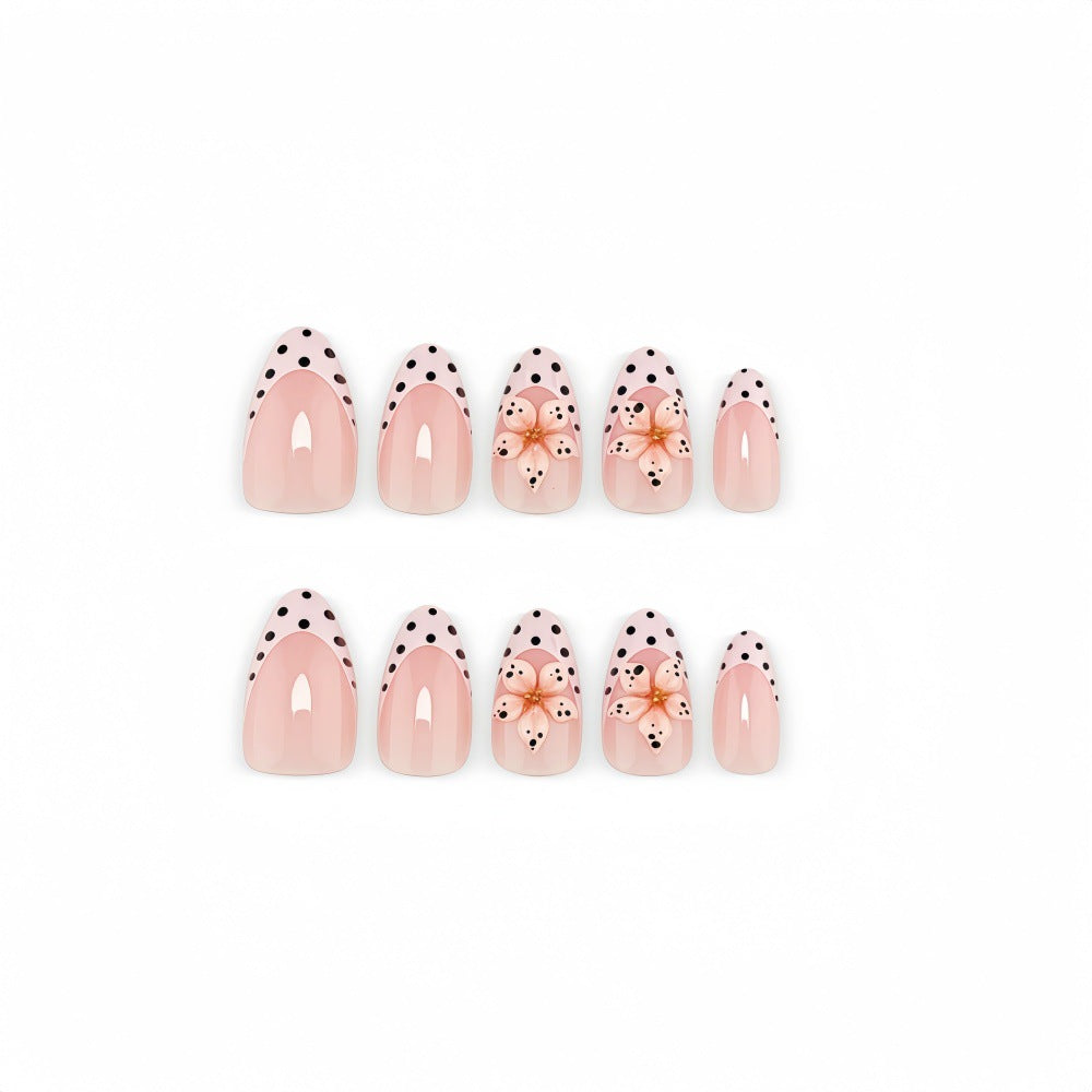 Art Nails in Elegant Flower and Dot Design Kalsten