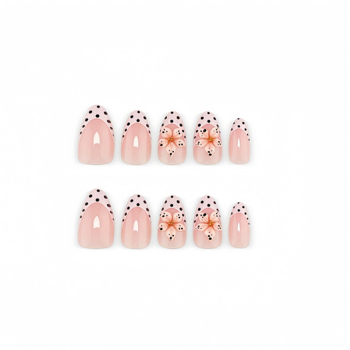 Art Nails in Elegant Flower and Dot Design Kalsten