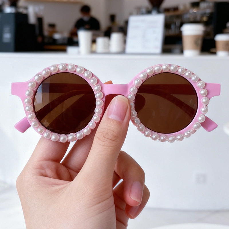 Elegant Pearl-Embellished Round Sunglasses Kalsten