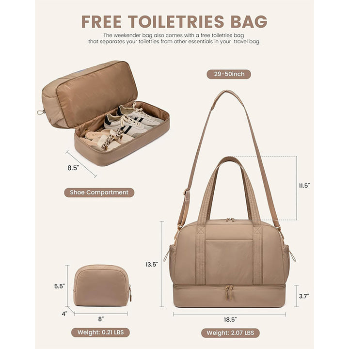 Multi-functional Sports Bag with Separate Cosmetic Pouch Kalsten
