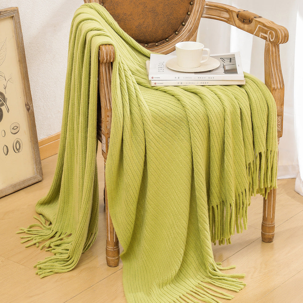 Cozy Fringed Throw Blanket