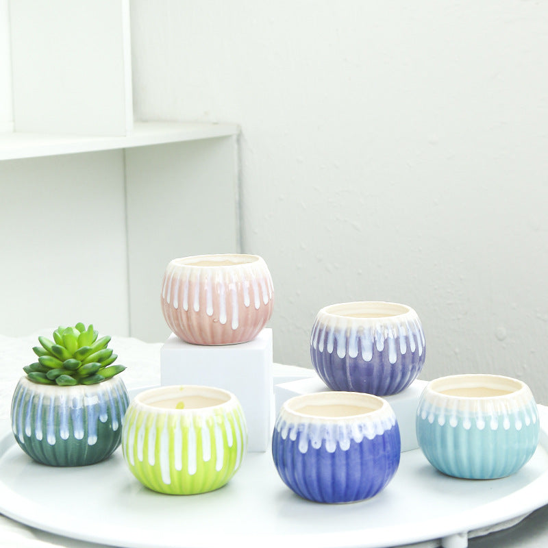 Ribbed Ceramic Planter Kalsten