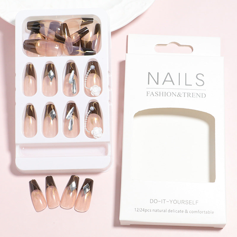 Decorative Press-On Nail Set with 3D Accents Kalsten
