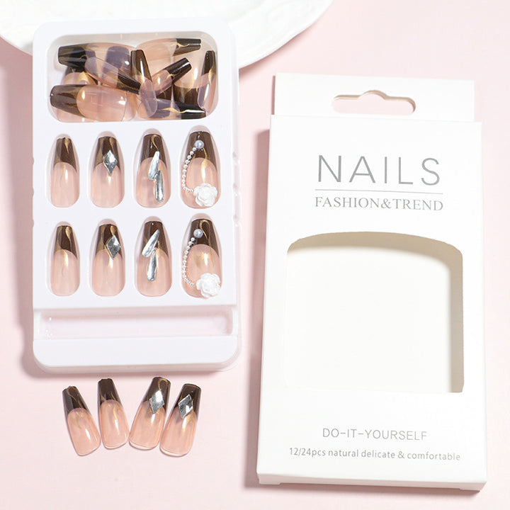 Decorative Press-On Nail Set with 3D Accents Kalsten