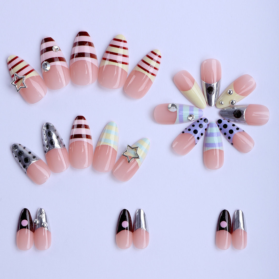 Artificial nails with creative patterns and 3D accents Kalsten
