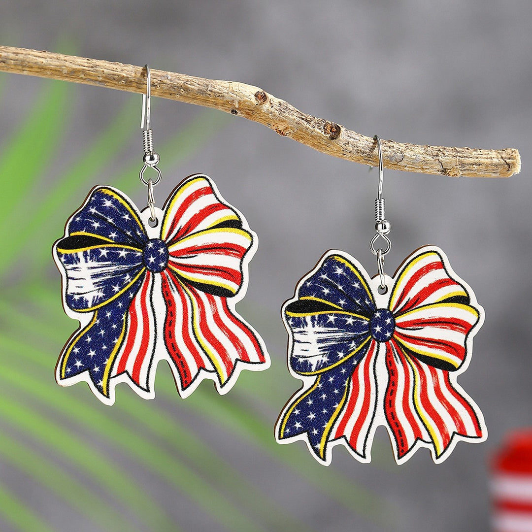 Women's eye-catching statement earrings can shape with flag motif Kalsten