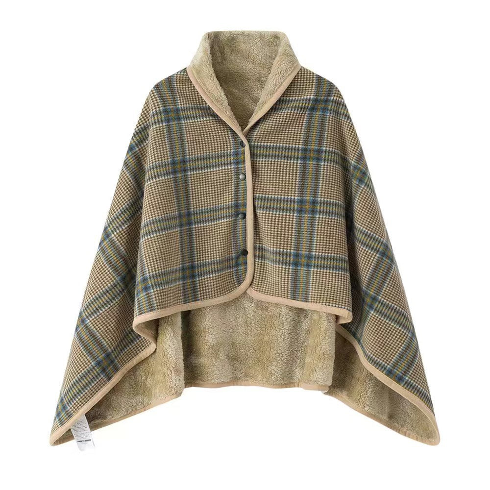 Women Comfortable Throw Blanket with Checkered Pattern Kalsten