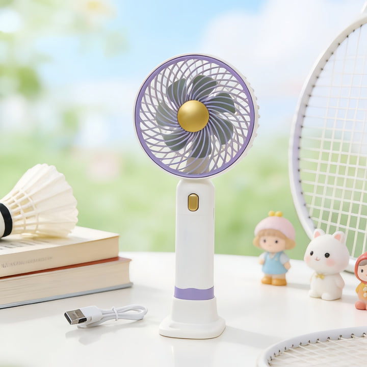 Women Portable Mini Hand Fan with USB Charging Function and Multiple Speed Levels Kalsten