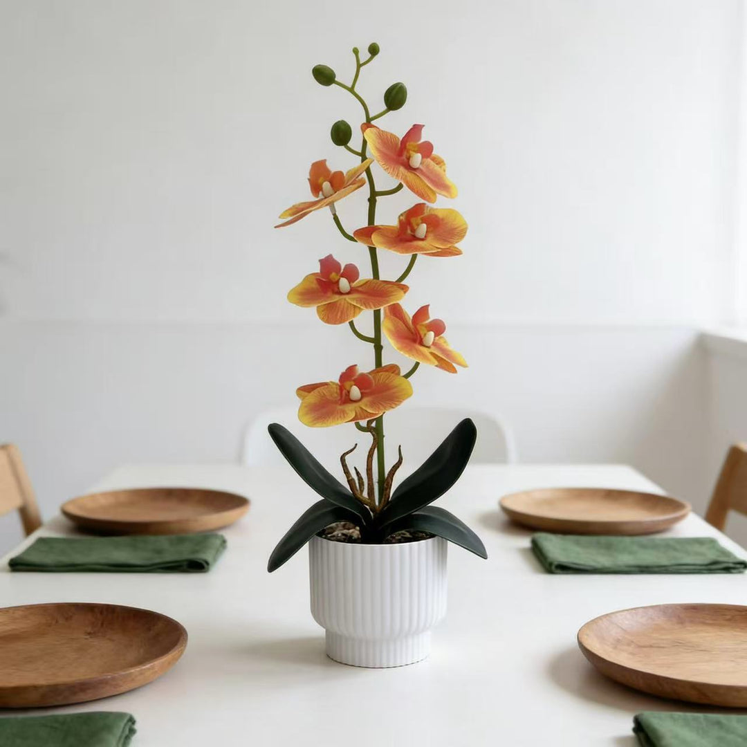 Elegant Artificial Orchid Plant Display for Home Decor