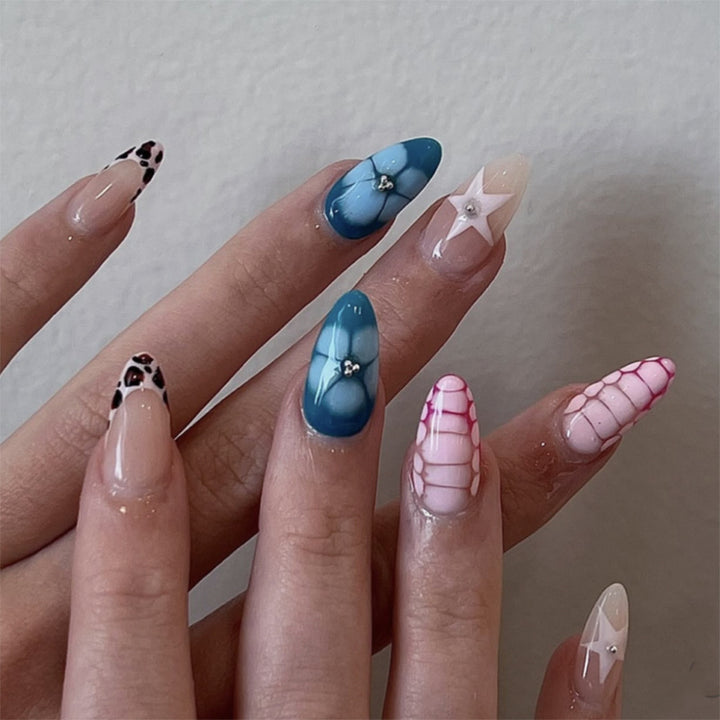 Artistic stiletto nails with unique 3D design Kalsten