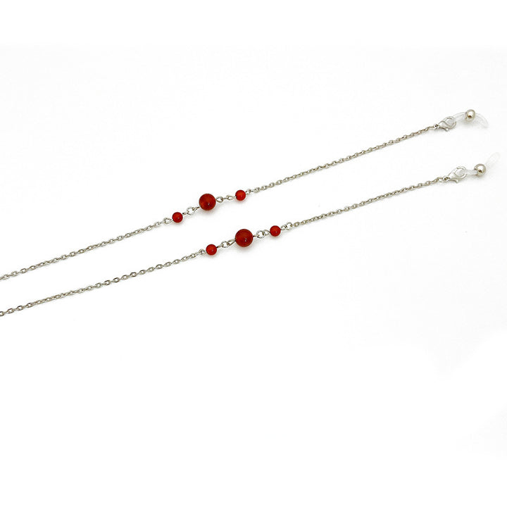 Elegant jewelry holder chain with red accents Kalsten