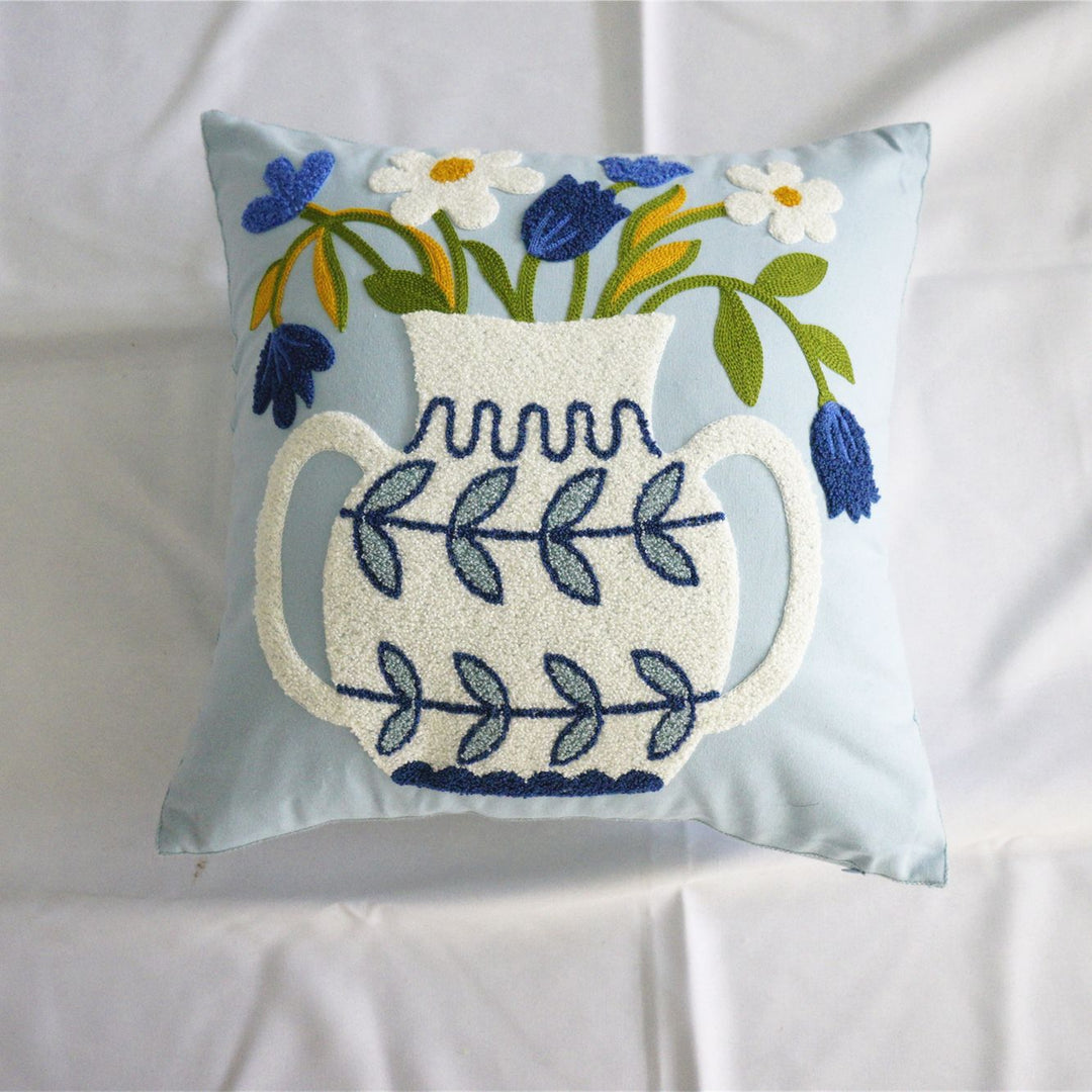 Floral Embroidery Cushion