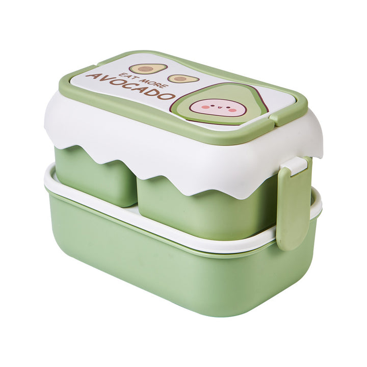 Avocado-Themed Multi-Compartment Lunch Box