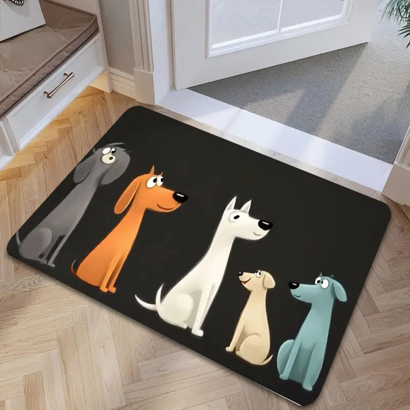 Artistic Cat-Themed Area Mat