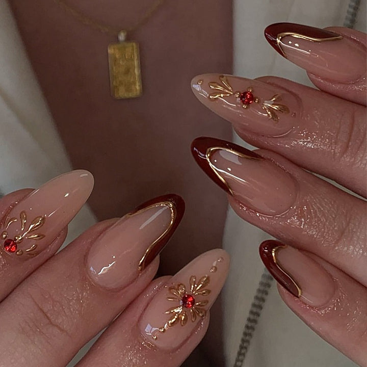 Artificial nail set with elegant decorations Kalsten