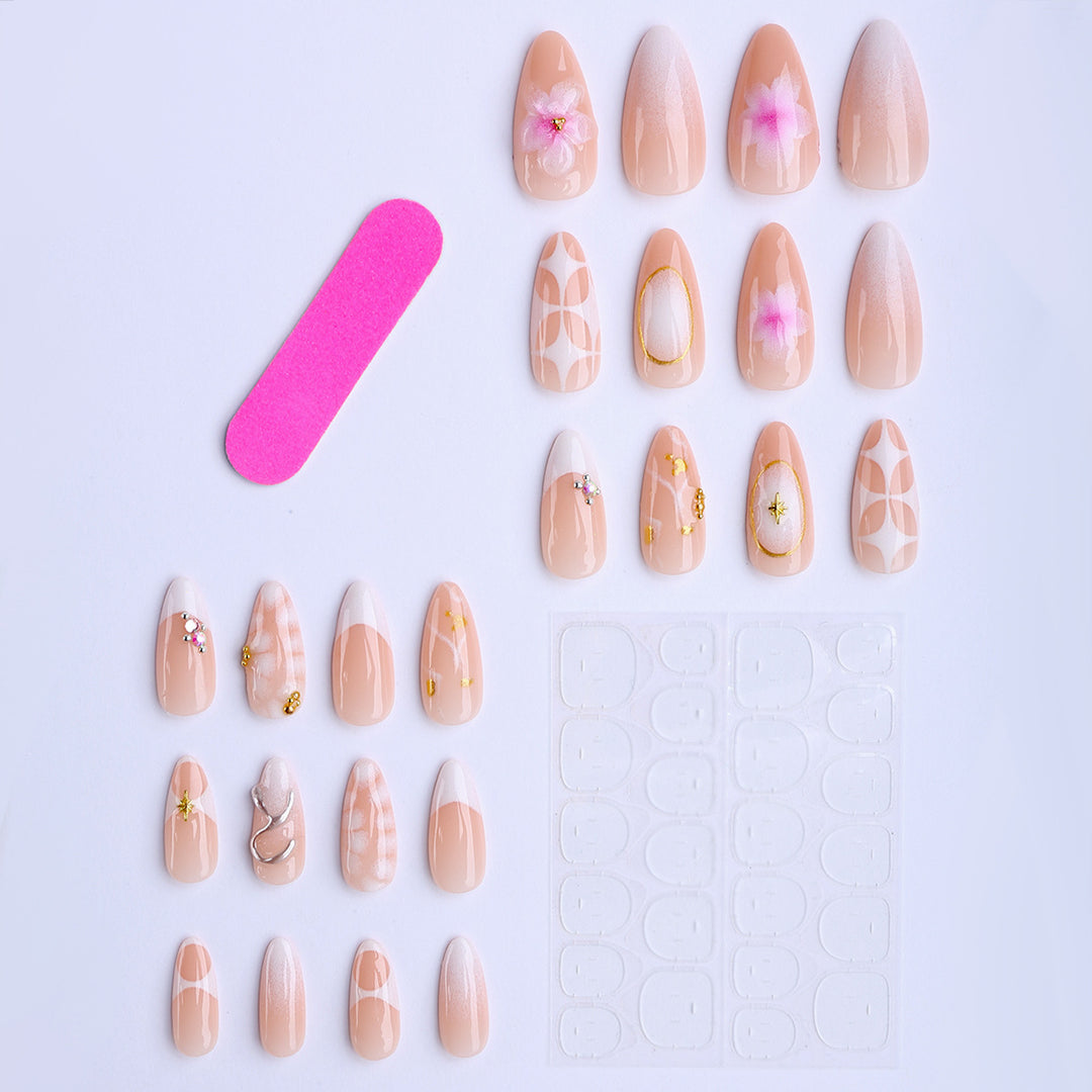 Artificial nails with luxurious 3D decorations and creative designs Kalsten