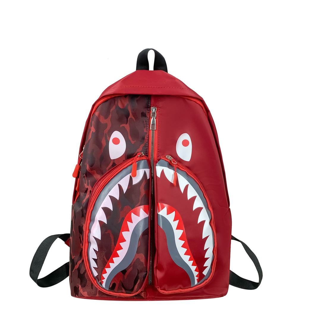 Backpack with Elaborately Designed Shark Motif Kalsten