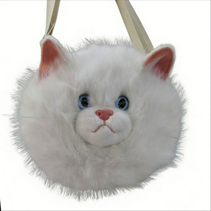 Playful Plush Cat-Themed Crossbody Bag Kalsten