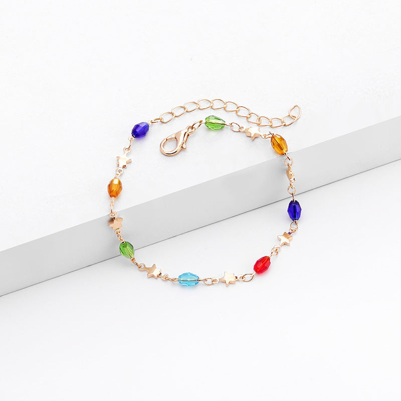 Colorful Star Charm Anklet Kalsten