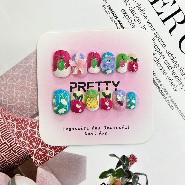 Artistic 3D Decorated Press-On Nail Set Kalsten