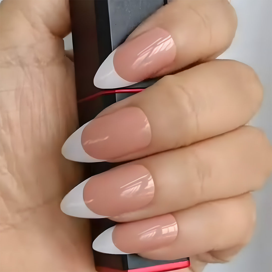 French Tip Stiletto Press-On Nails Kalsten