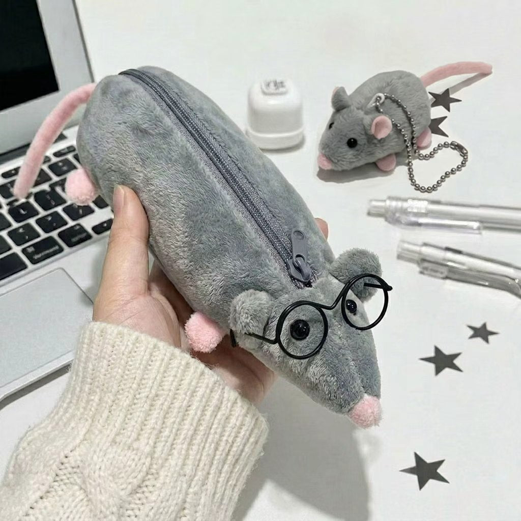 Cute Plush Mouse Pencil Case