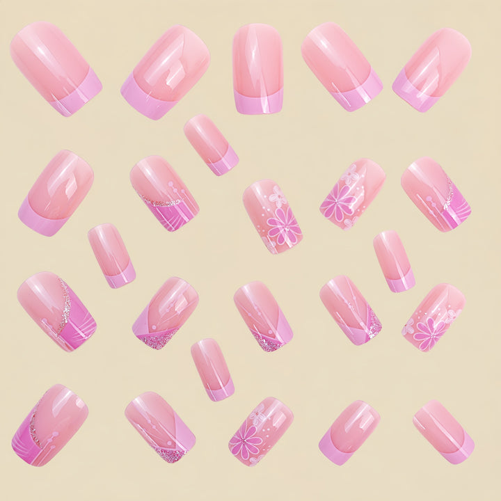 Floral Acrylic Press-On Nail Art Kalsten