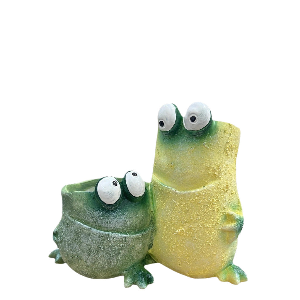 Decorative plant pot in frog design Kalsten