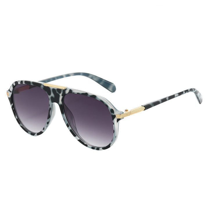 Oversized Aviator Sunglasses with Metallic Accents Kalsten