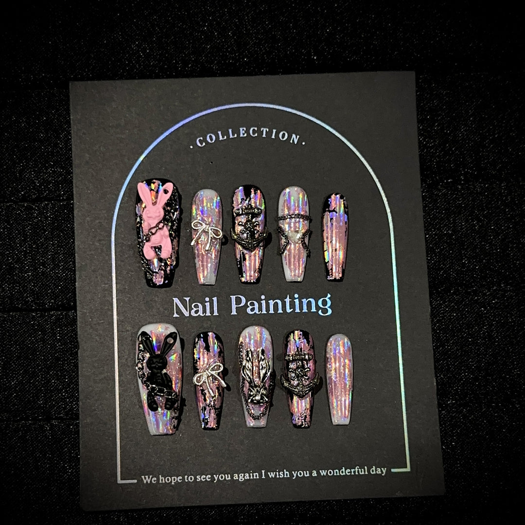 3D Themed Press-On Nail Art Set