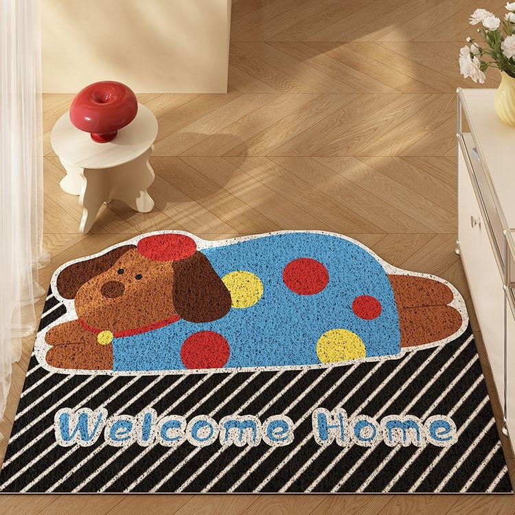 Playful Dog-Themed Welcome Mat