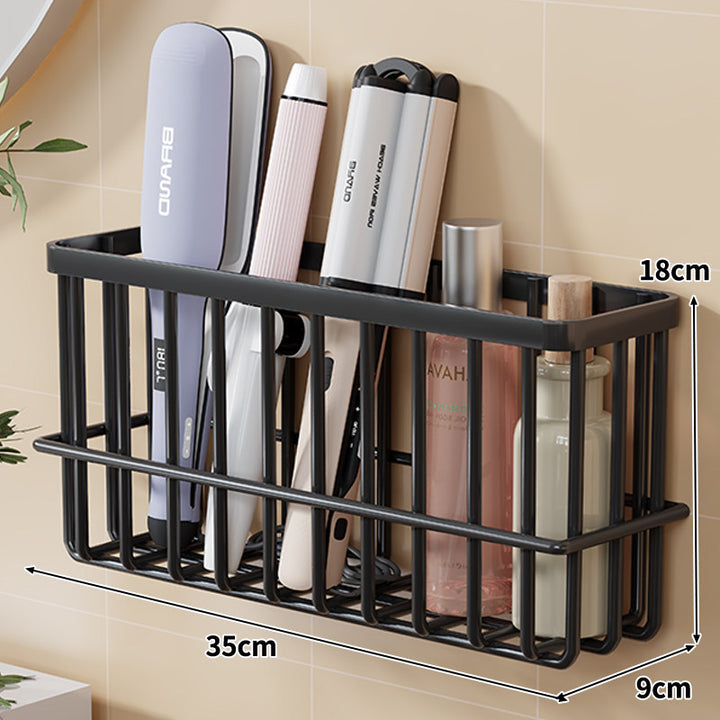 Wall-Mounted Hair Tool Organizer Basket for Flat Irons and Curling Wands