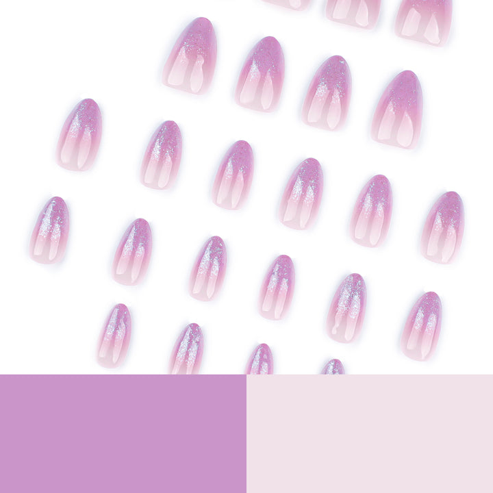 Artistic Nail Extensions with Glitter Gradient Kalsten