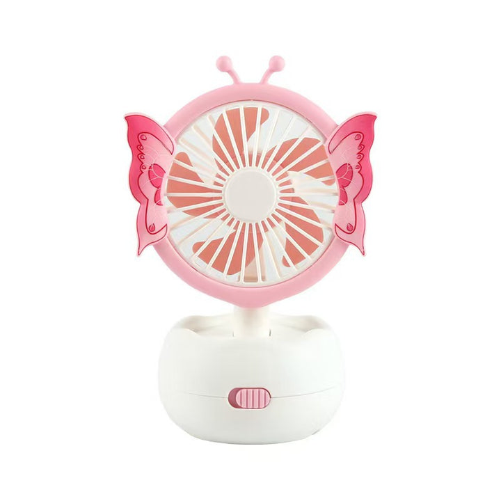 Unisex portable children's table fan with butterfly design, rechargeable and quiet Kalsten
