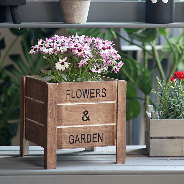 Decorative wooden box for plants Kalsten