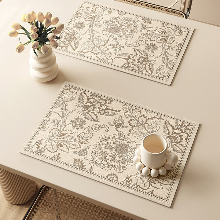 Elegant Floral Pattern Dining Placemats Kalsten
