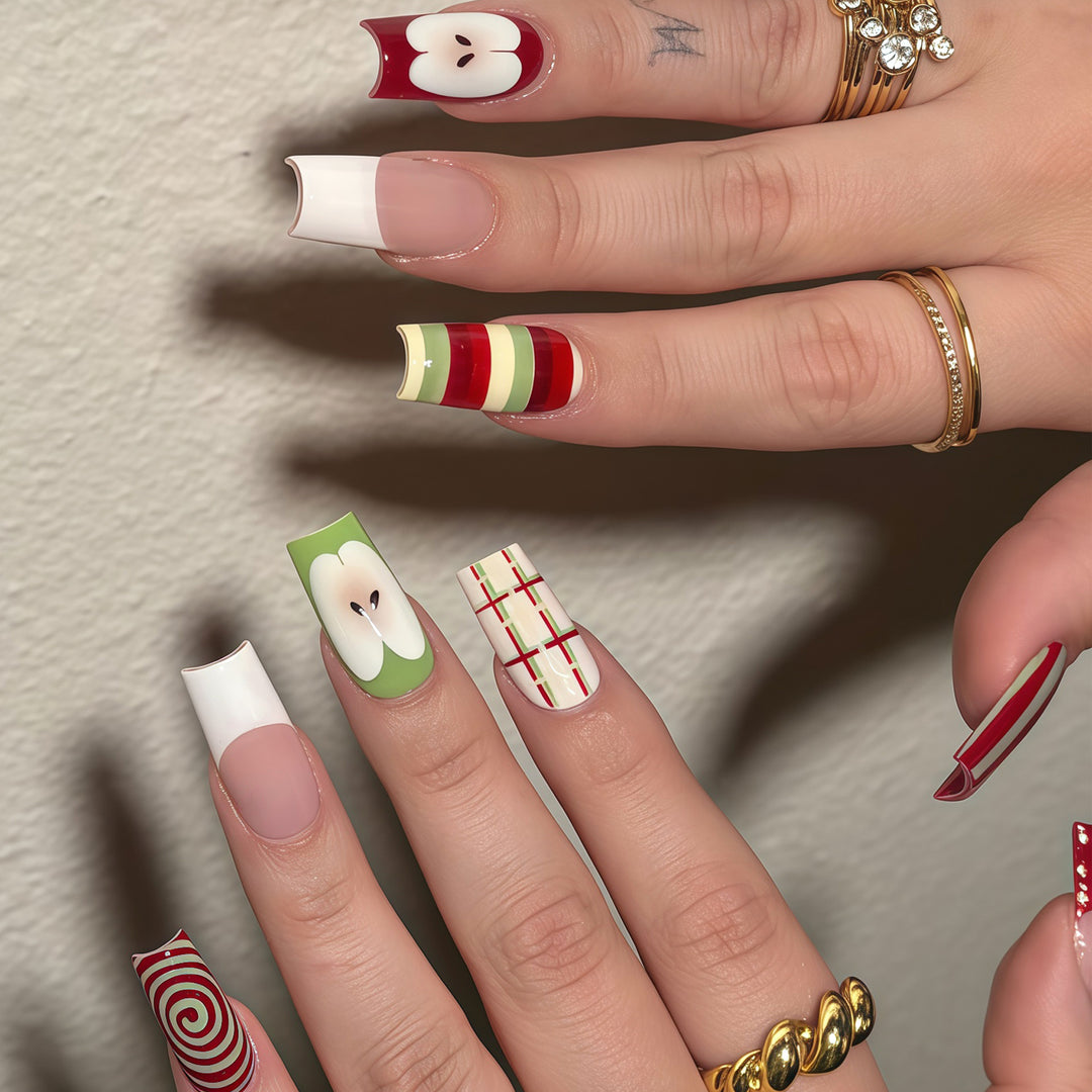 Decorative Long Press-On Nail Art Tips Kalsten