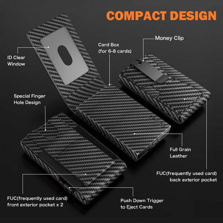 Carbon Fiber Multi-Functional Slim Wallet Kalsten