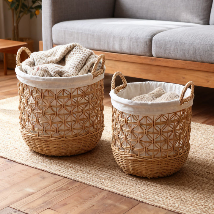 Handwoven storage basket made of natural material Kalsten