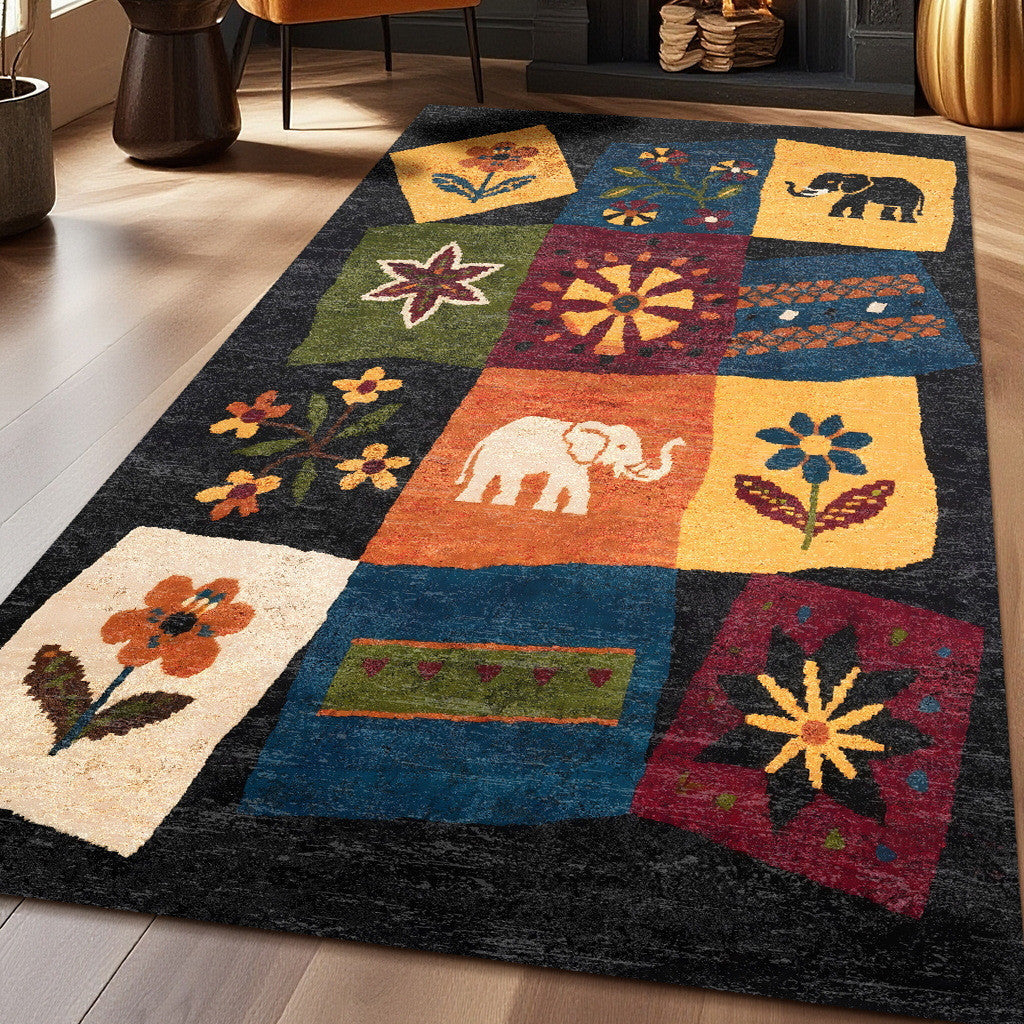 Vintage Floral Collage Area Rug
