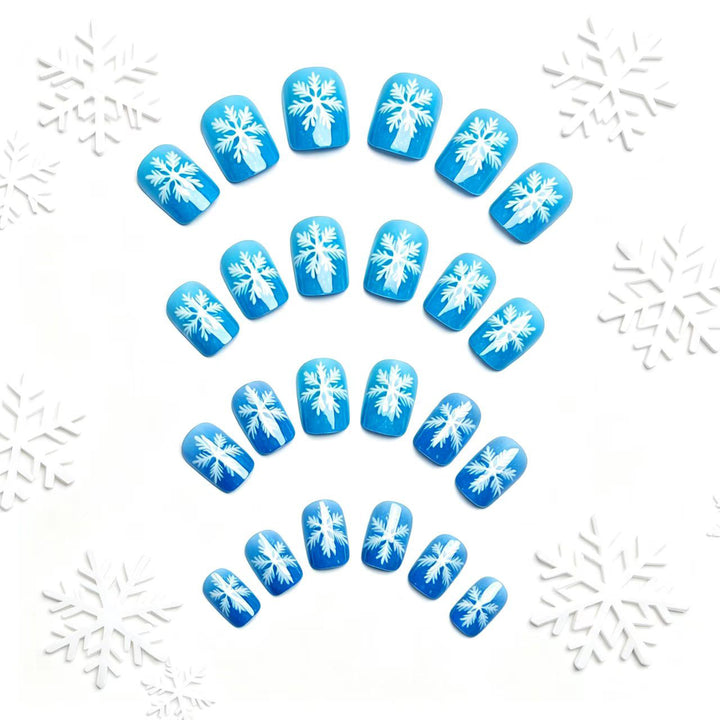 Artificial nails with sparkling winter flake design Kalsten