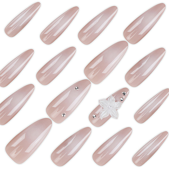 Premium Floral Embellished Stiletto Nail Set Kalsten