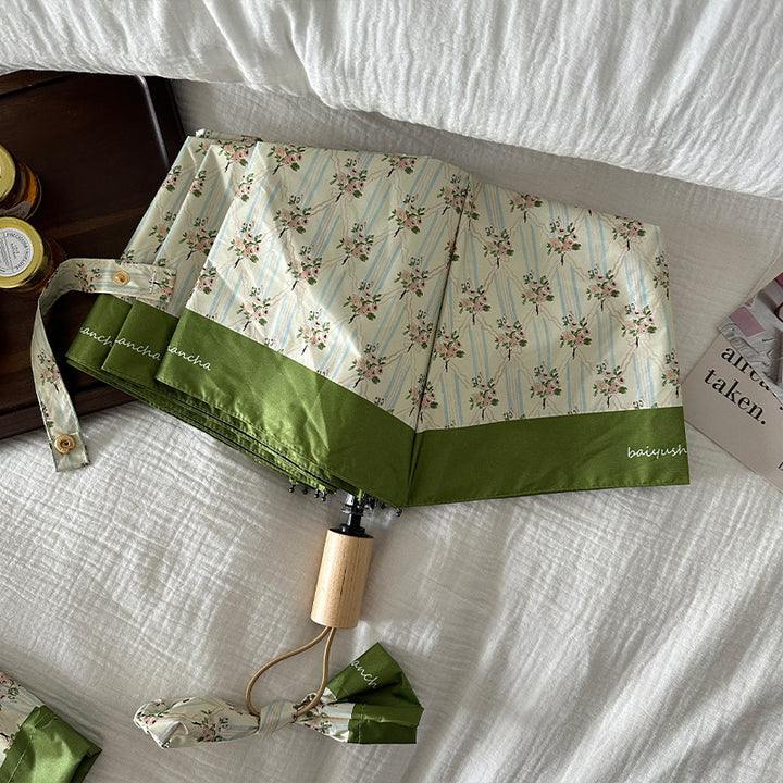 Ladies elegant folding umbrella with floral design Kalsten