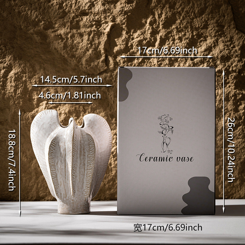 Sculptural Ceramic Leaf Shape Table Vase