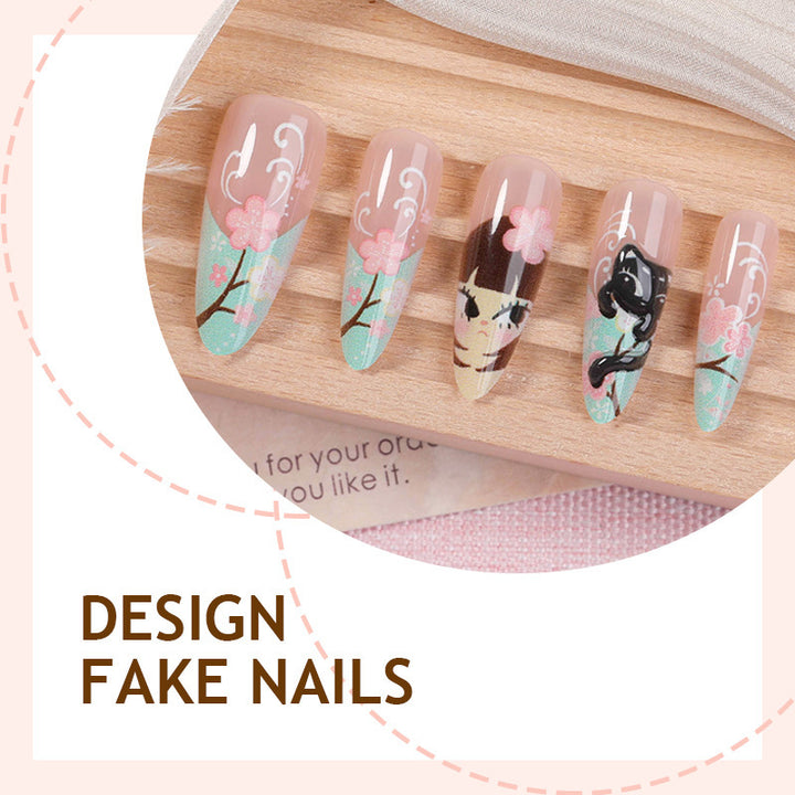 Creative acrylic nail set with colorful floral and elegant designs Kalsten