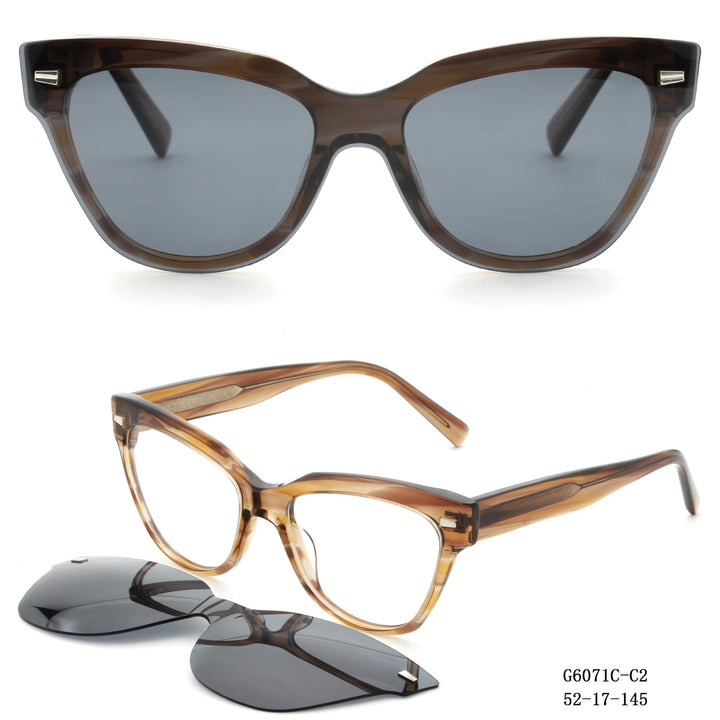 Ladies fashionable Cat-Eye sunglasses with removable lenses Kalsten