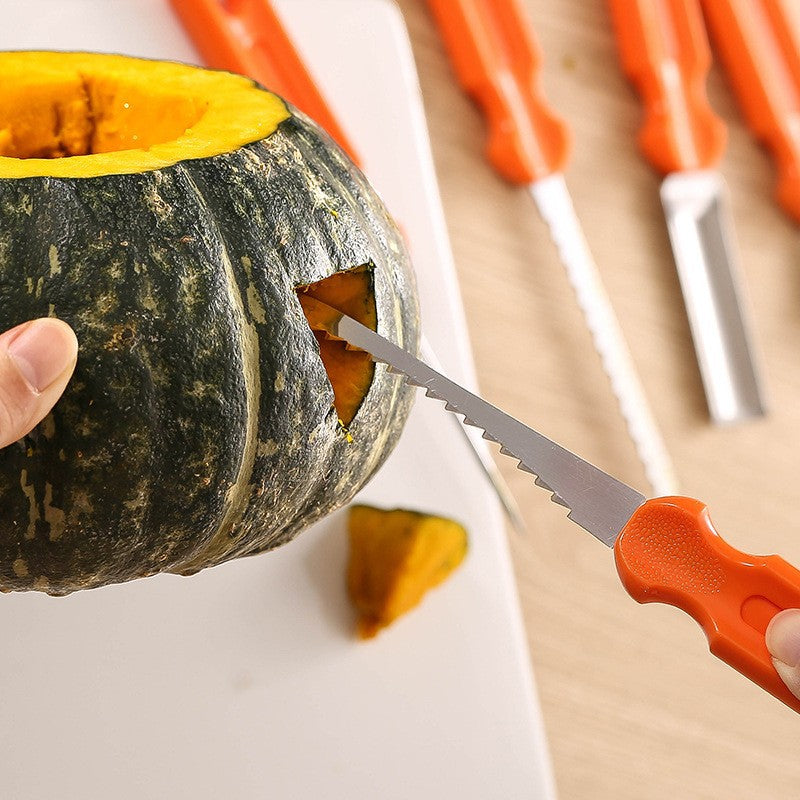 Fruit and melon baller with ergonomic plastic handle and stainless steel cutting blade