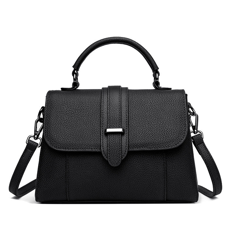 Elegant Leather Top Handle Handbag Kalsten