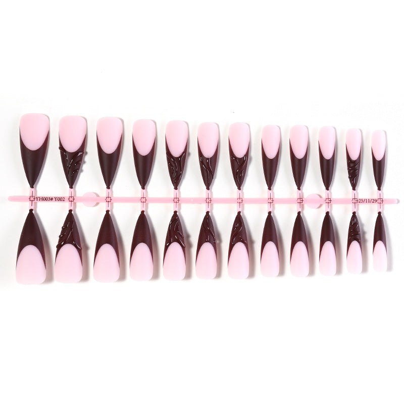 Elegant Stiletto Press-On Nail Set with Decorative Design Kalsten