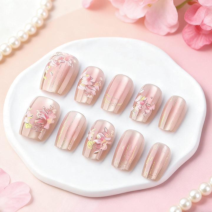 Floral Decorative Press-On Nail Set Kalsten 1787543207